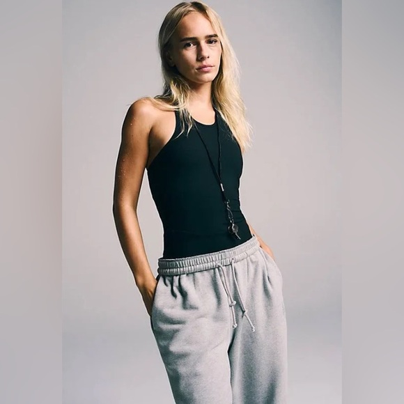 RARE FP Movement End Zone One Piece Sz M Black Halter Cutout Active Jumpsuit - Picture 14 of 15